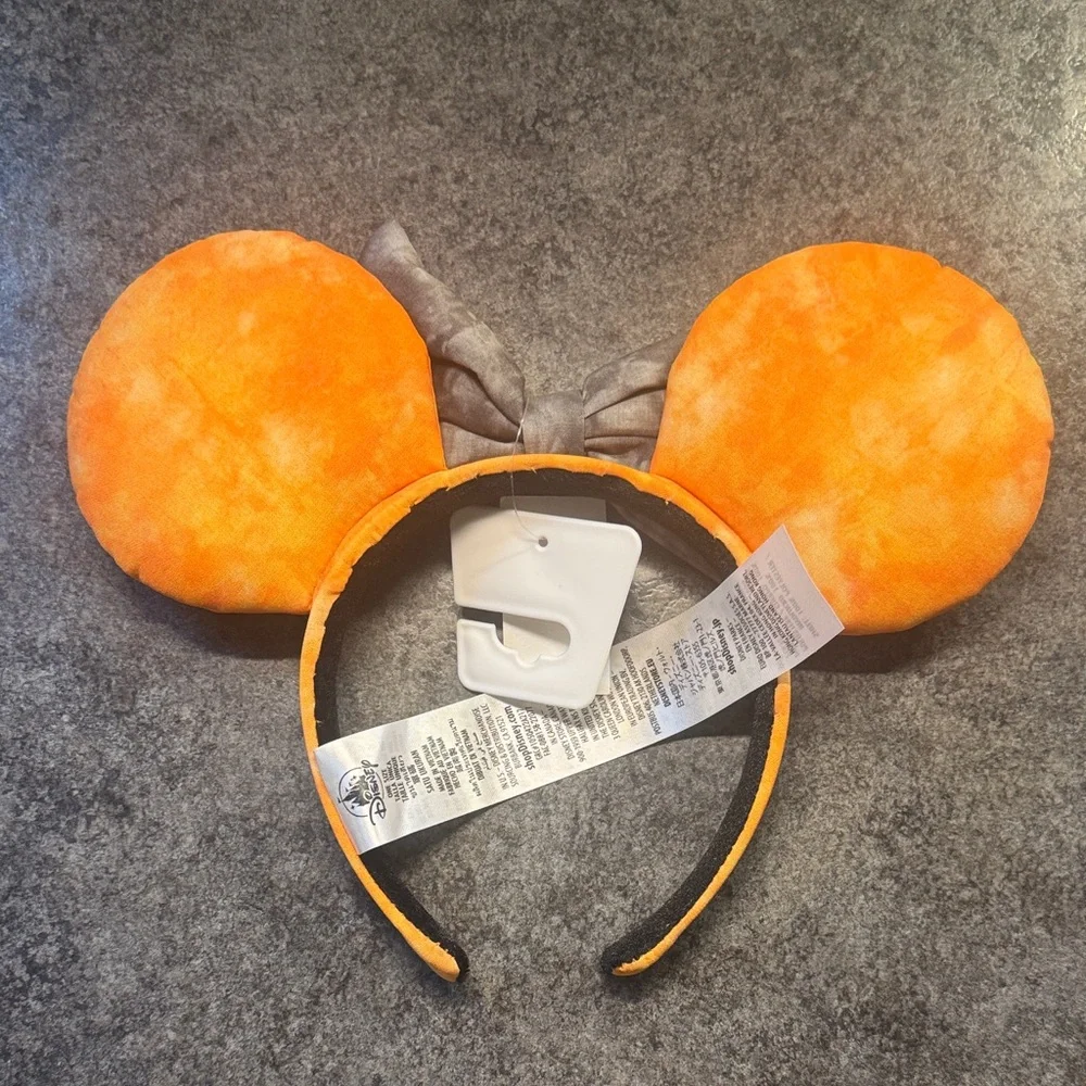 NWT Disney Halloween Mickey & Minnie Mouse Ears Headband Orange & Gray